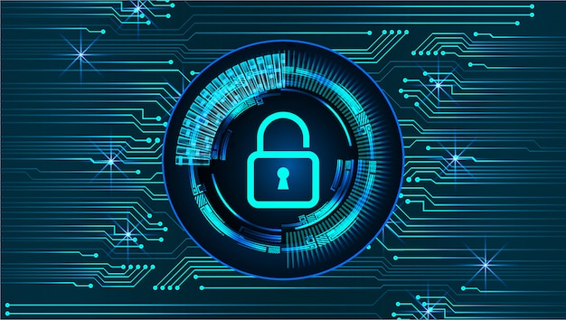 Candado cerrado en el fondo digital, seguridad cibernética