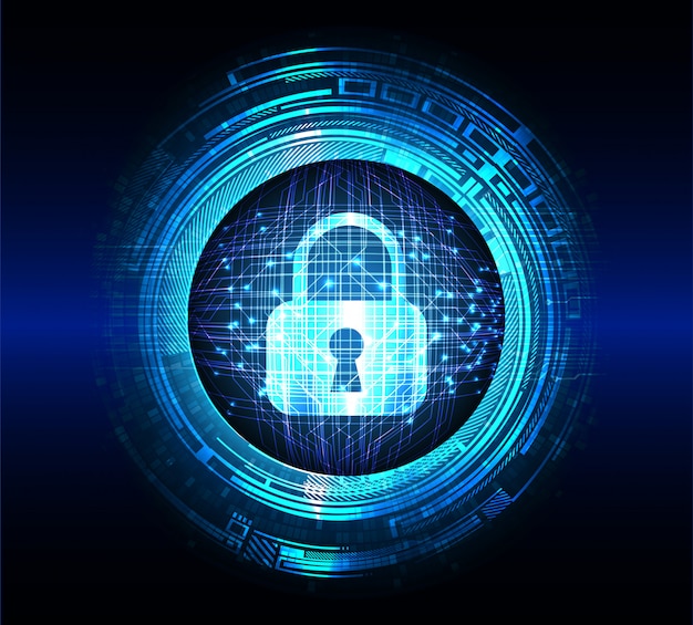 Candado cerrado en el fondo digital, seguridad cibernética