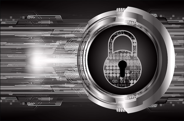 Candado cerrado en el fondo digital, seguridad cibernética