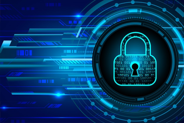 Candado cerrado en el fondo digital, seguridad cibernética