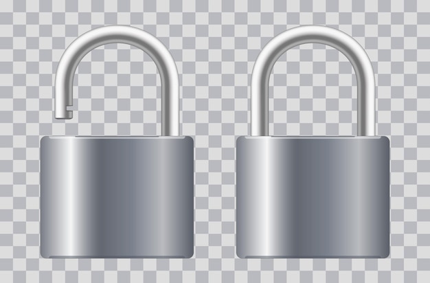 Vector candado cerrado realista para protección de privacidad aislado sobre fondo transparente vector