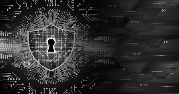 Candado cerrado en seguridad cibernética de fondo digital