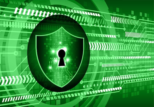 Candado cerrado en seguridad cibernética de fondo digital