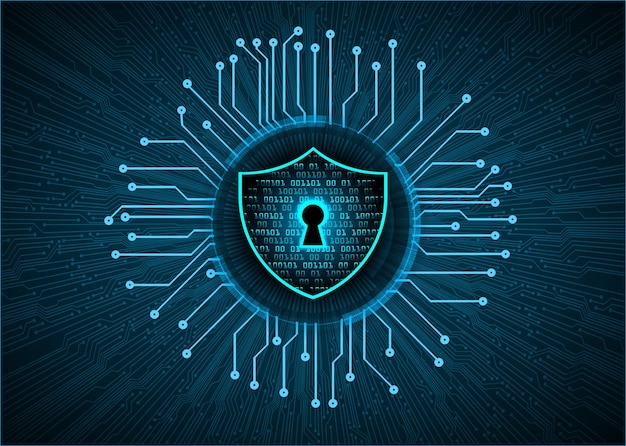 Candado cerrado en seguridad cibernética de fondo digital