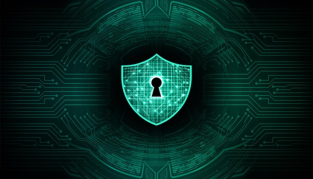Candado cerrado en seguridad cibernética de fondo digital