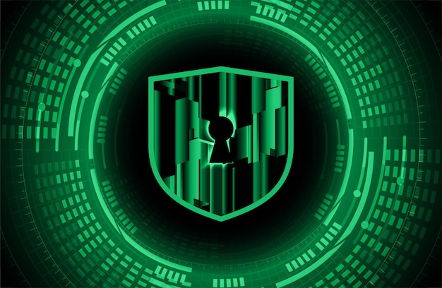 Candado cerrado en seguridad cibernética de fondo digital