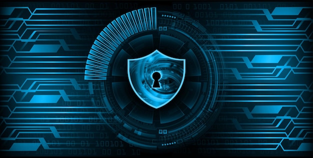Candado cerrado en seguridad cibernética de fondo digital