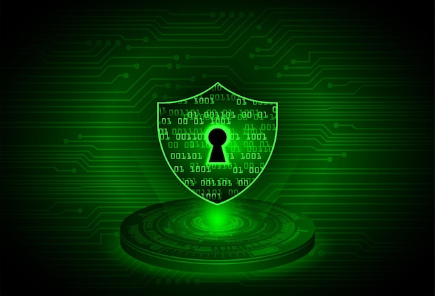 Candado cerrado en seguridad cibernética de fondo digital