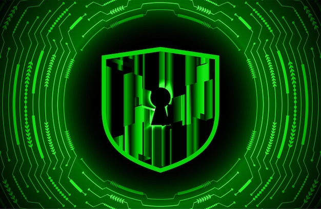 Candado cerrado en seguridad cibernética de fondo digital