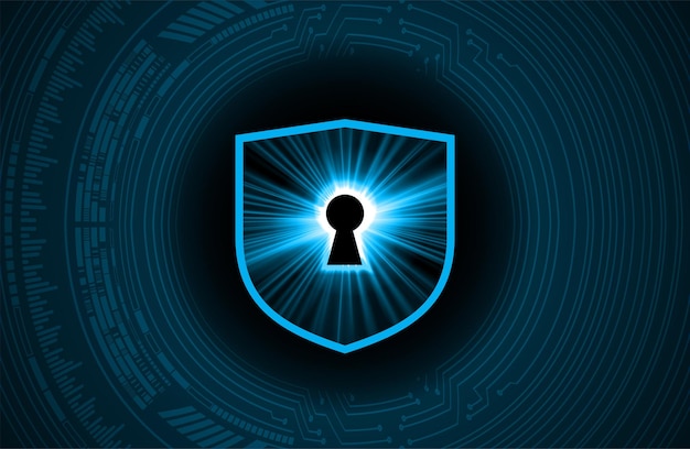 Candado cerrado en seguridad cibernética de fondo digital