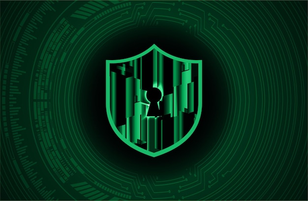 Candado cerrado en seguridad cibernética de fondo digital