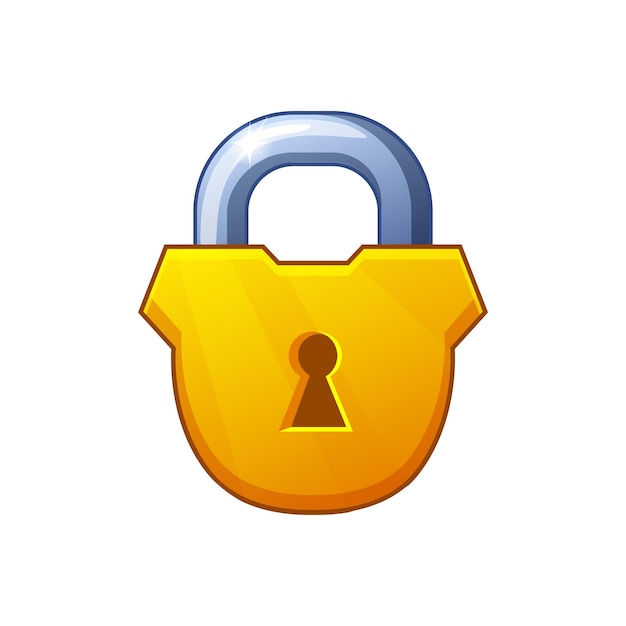 Candado dorado cerrado Icono del juego Bloque y seguridad