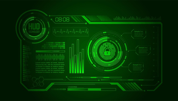 Candado HUD sobre fondo digital