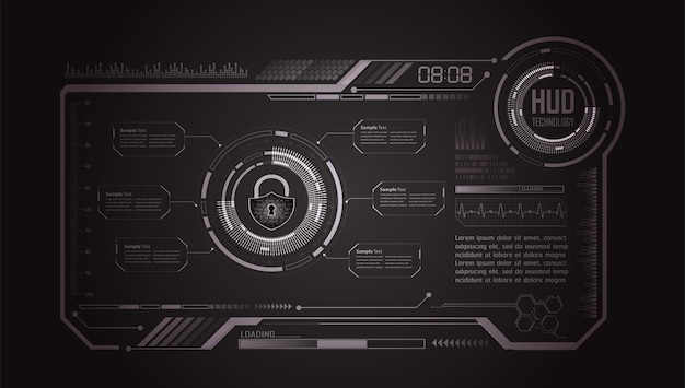Candado HUD sobre fondo digital