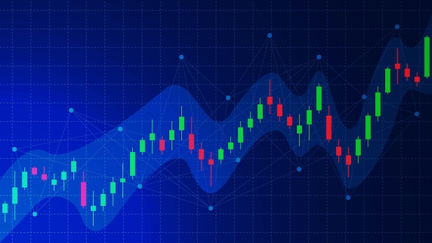 Candelabro comercial o gráfico para inversiones financieras Concepto de negociación de divisas en el mercado de valores