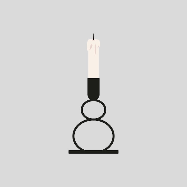 Candelabro negro minimalista de moda con velas Gráficos vectoriales