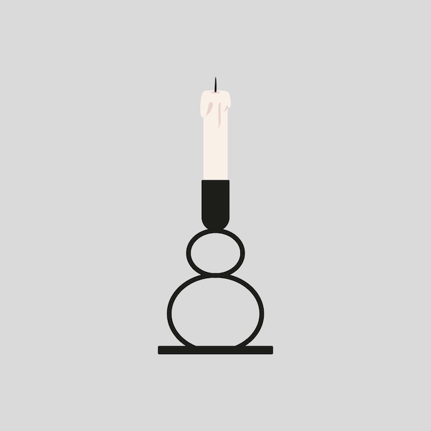 Candelabro negro minimalista de moda con velas Gráficos vectoriales