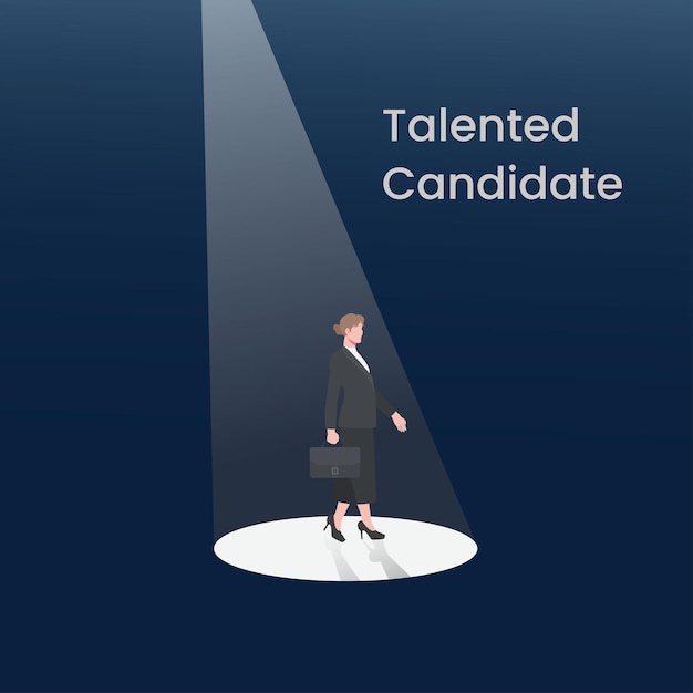 Candidatas talentosas empleadas Empresa contratación y reclutamiento concepto vector ilustración