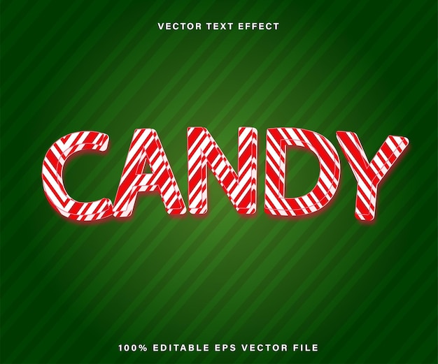 Vector candy 3d efecto de texto eps realista texto editable