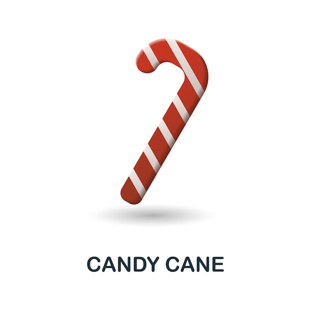 Candy Cane icon 3d ilustración de la colección de navidad Creative Candy Cane 3d icon para plantillas de diseño web infografías y más