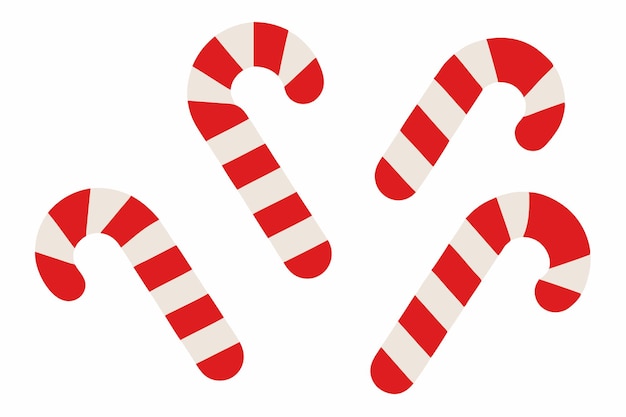 Candy Cane Patterns Ilustración vectorial Clipart de dibujos animados y diseño de arte de líneas