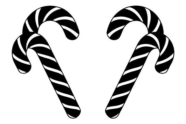 Candy Cane Patterns Ilustración vectorial Clipart de dibujos animados y diseño de arte de líneas
