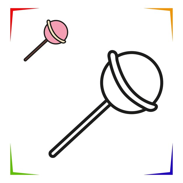 Candy Coloring Page Vector Hoja de trabajo educativa coloreada por muestra Juego de pintura