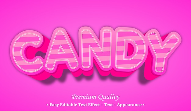 Vector candy efecto de estilo de fuente 3d