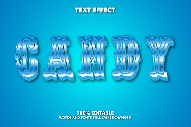 Candy Efecto de texto editable de dibujos animados de tipografía 3D en negrita moderna
