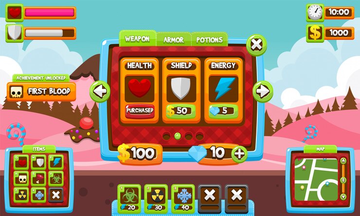 Vector candy game ui