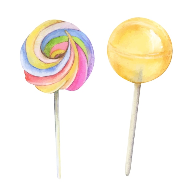 Candy lollypop stick acuarela juego de dibujo dulces chupas de azúcar pops tratar dulces gota de caramelo