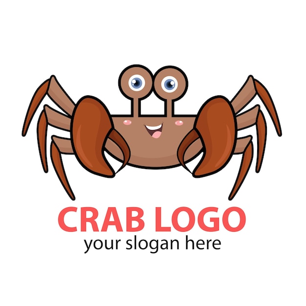cangrejo lindo vector con cuerpo crema y brazos marrones
