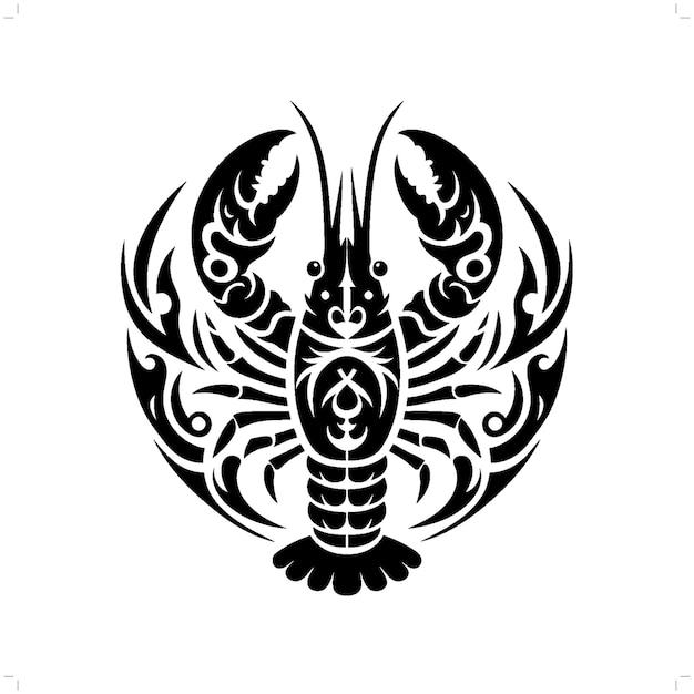 Vector cangrejo en el tatuaje tribal moderno arte de líneas abstractas de animales contorno minimalista vector