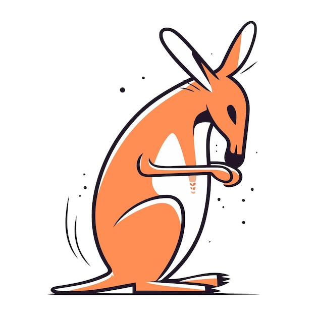 Canguro divertido canguro ilustración vectorial sobre fondo blanco