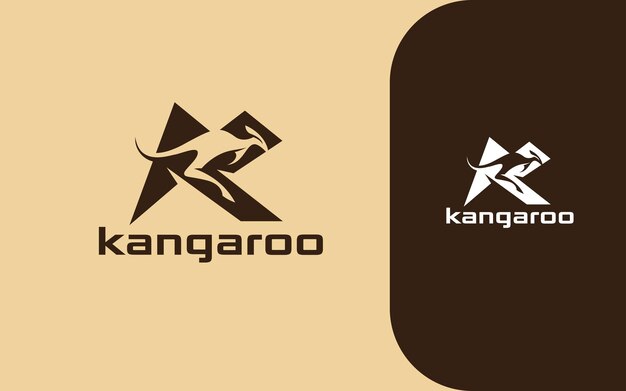 Canguro Letra K vector logo moderno