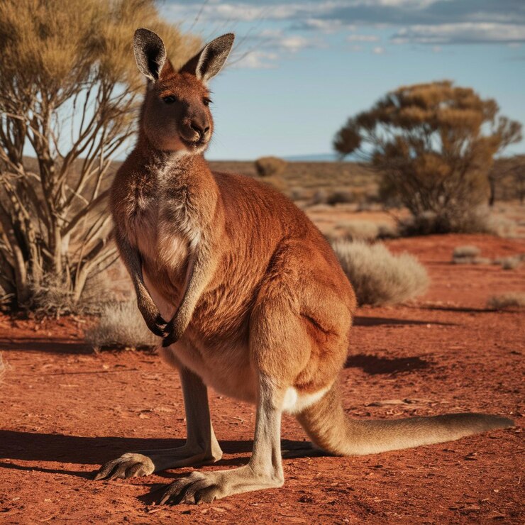 El canguro libre en la naturaleza
