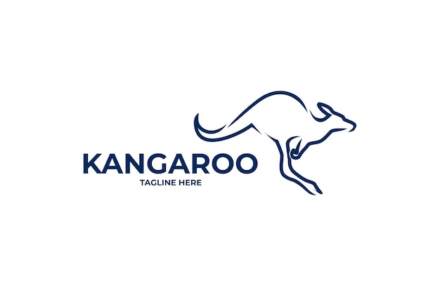 canguro vectorial diseño de logotipo de arte de línea minimalista simple