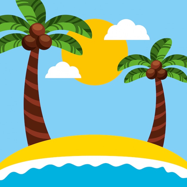 Canival of rio celebración brasileña con ilustración de paisaje marino de playa