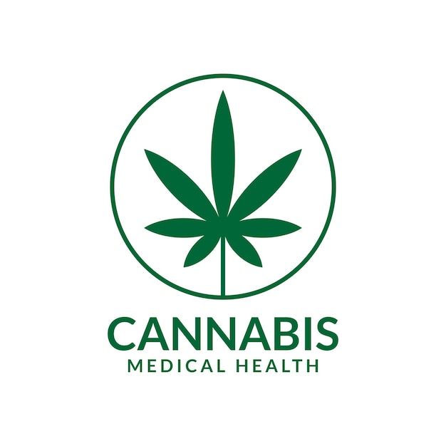 cannabis medicinal en el diseño del logotipo del círculo