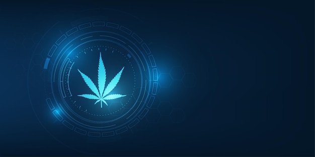 Cannabis medicinal en el fondo de la tecnología