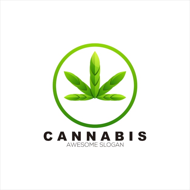 cannabis naturaleza verde logo vector ilustración