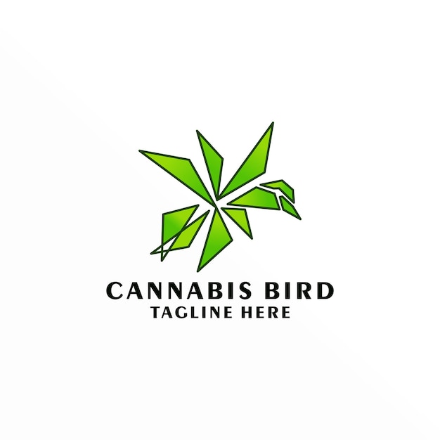 Cannabis pájaro logo icono vector de la imagen