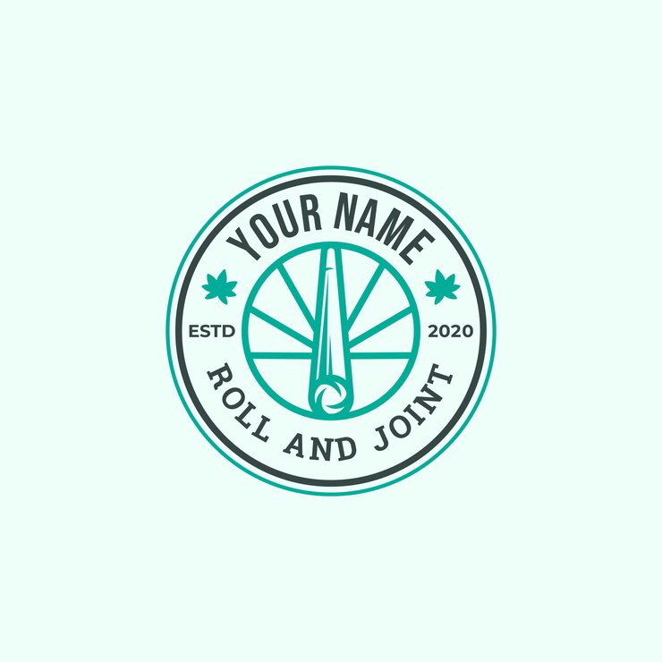 Vector cannabis recreational roll and joint badge logo design