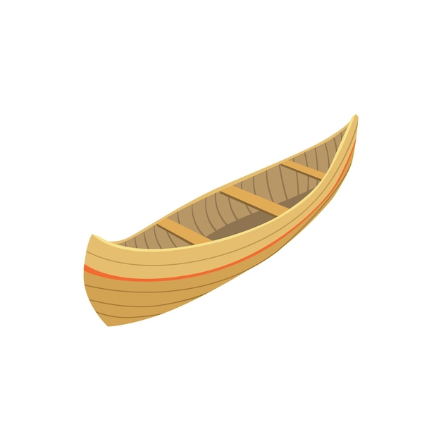 Vector canoa de madera india tipo de icono de barco