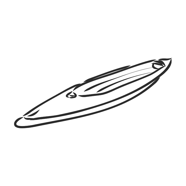 CANOE SLALOM jugador ilustración vectorial boceto dibujado a mano con líneas negras a mano