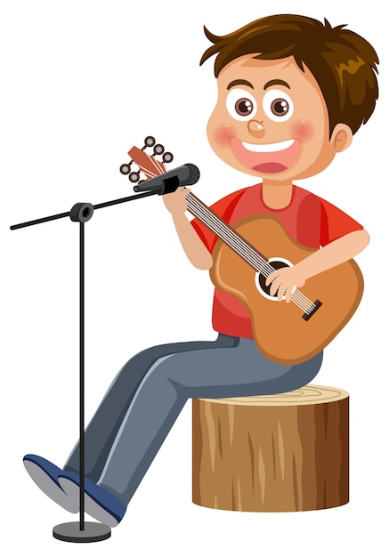 Cantante joven tocando la guitarra