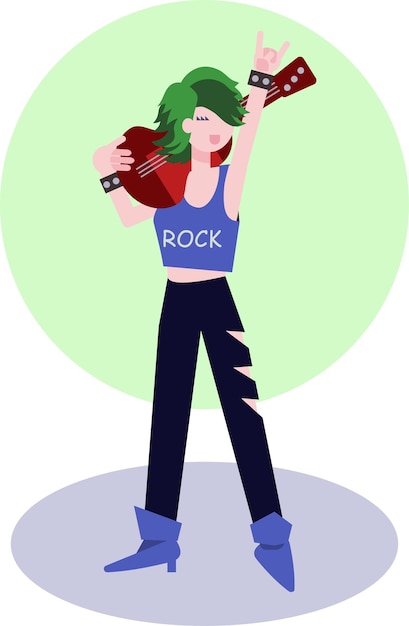 Vector cantante de rock