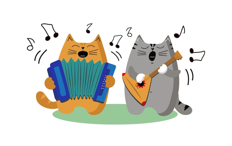 Vector canto de dibujos animados de gatos