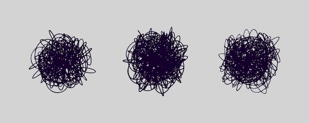 Caos y línea cerebral dibujar icono estrés y ansiedad garabateos pensamiento y desafíos mentales y
