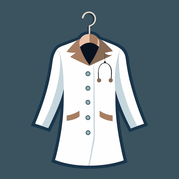 Capa de laboratorio médico con diseño vectorial de estetoscopio